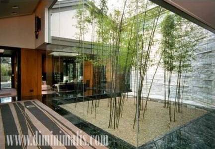 Taman kering di ruang terbuka dalam rumah