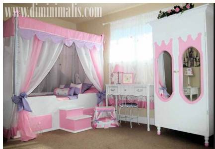Kamar anak perempuan, kamar anak perempuan mewah, kamar anak perempuan kembar, kamar tidur anak,Kamar ala Princess