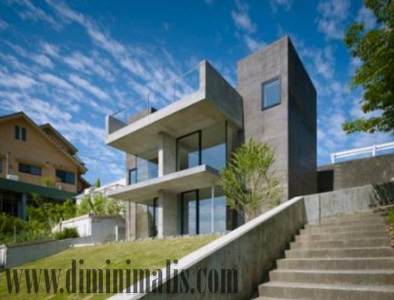 rumah minimalis lahan miring, rumah minimalis tanah miring, desain rumah minimalis lahan miring, desain rumah minimalis di lahan miring