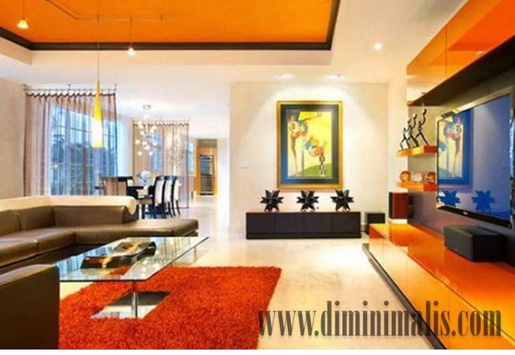 warna dinding kontras, perpaduan warna cat tembok dan kusen, warna cat ruang tamu 2 warna