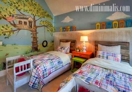 Ragam Hiasan Dinding, Hiasan Dinding ruang tamu sempit, hiasan dinding buatan sendiri, Desain Kamar Anak Kembar, Desain Kamar Anak Kembar minimalis, tempat tidur anak kembar