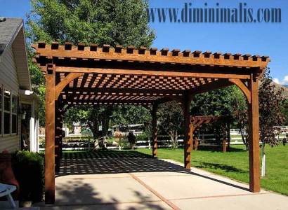 Pergola Taman Minimalis, Pergola Taman, desain Pergola Taman