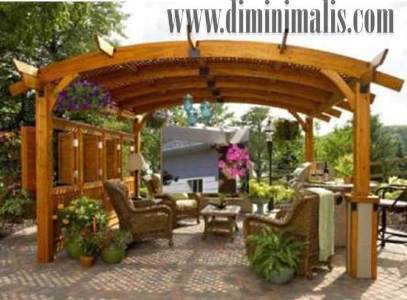 Pergola Taman Minimalis, Pergola Taman, desain Pergola Taman