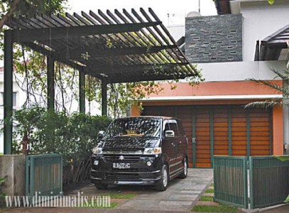 cara mendesain carport, cara mendesain carport batu alam, standar kemiringan carport 