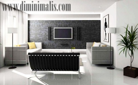 ruang tamu dengan tv, ruang tamu menyatu dengan ruang dengan tv, ruang tv minimalis sederhana