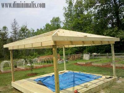 membuat gazebo sendiri di taman rumah, cara membuat gazebo, ukuran gazebo minimalis