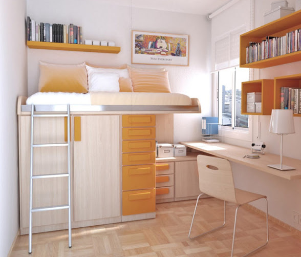 desain kamar tidur ukuran kecil untuk remaja