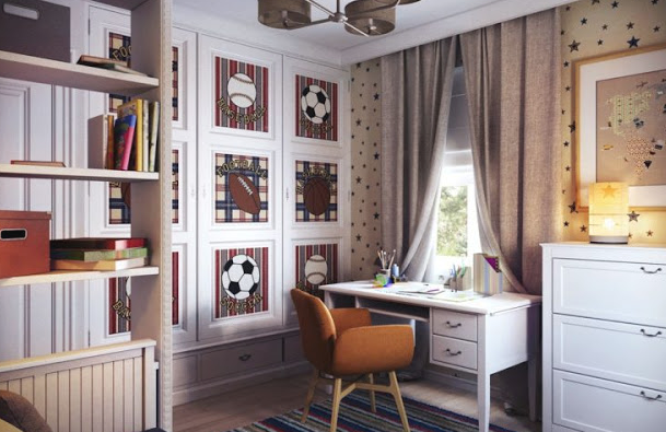 ilustrasi desain kamar tidur ukuran kecil untuk remaja