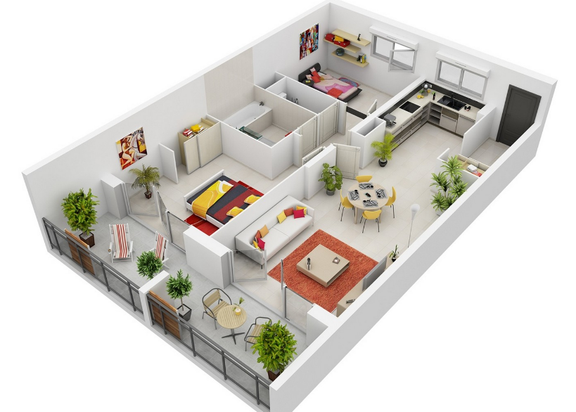 denah dan biaya bangun rumah minimalis type 70