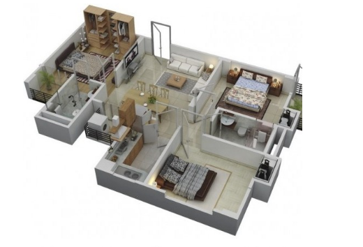 Contoh denah dan biaya rumah minimalis 3 kamar