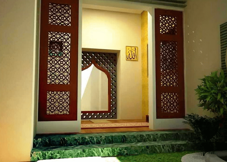 interior ruang sholat di rumah