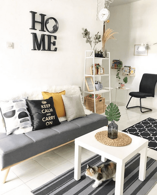 Sofa rumah tanpa menggunakan senderan