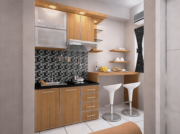 Contoh Gambar Desain Kitchen Set Apartemen Multifungsi