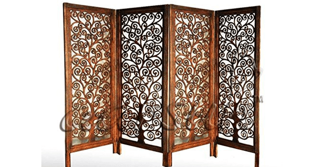 desain pembatas ruangan dari kayu