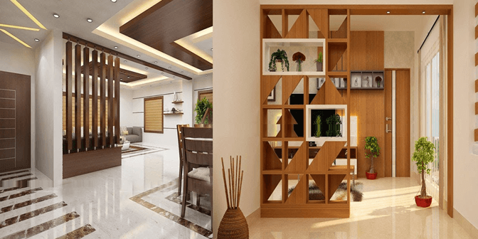 desain pembatas ruangan dari kayu