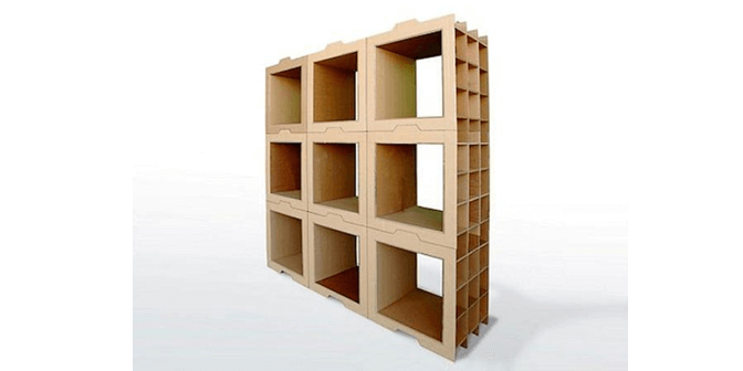 rak buku dari kardus