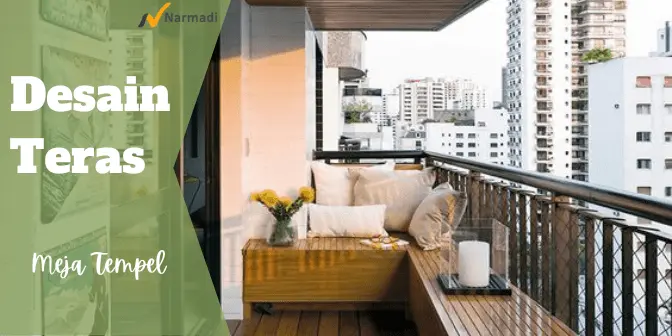 desain teras meja tempel