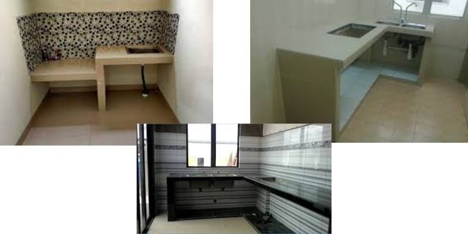 model meja dapur cor sederhana