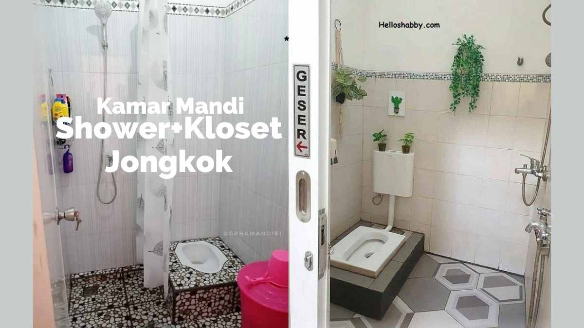 desain kamar mandi minimalis kloset jongkok shower