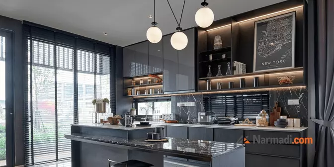 Dapur Terbuka Tema Industrial