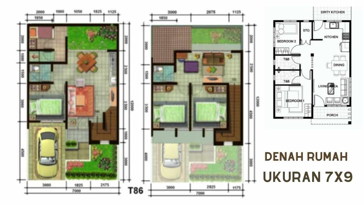 denah pondasi rumah ukuran 7x9