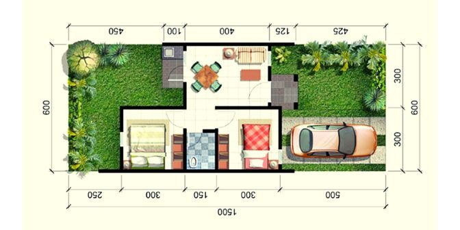 denah pondasi rumah ukuran 7x9