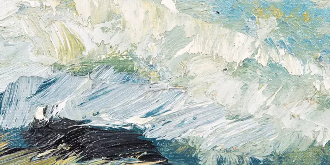 lukisan seni abstrak seperti lautan