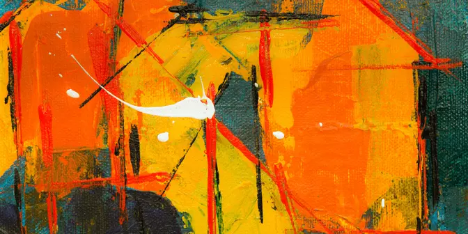 lukisan seni abstrak seperti rumah