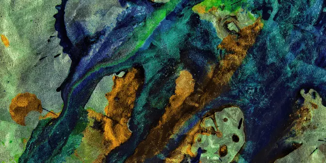 lukisan seni abstrak seperti virus