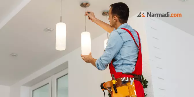 pembatas ruangan dengan pencahayaan