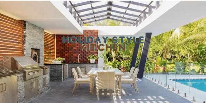 dapur kecil terbuka di belakang rumah