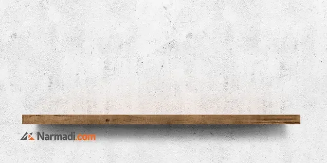 desain rak ambalan tampak melayang