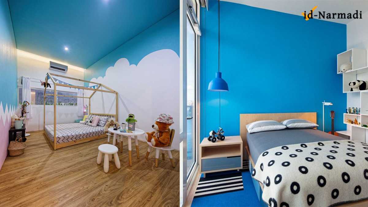 8 Ide Cat Kamar Warna Biru Langit yang Simpel dan Keren