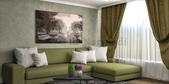 warna cat ruang tamu hijau dan putih