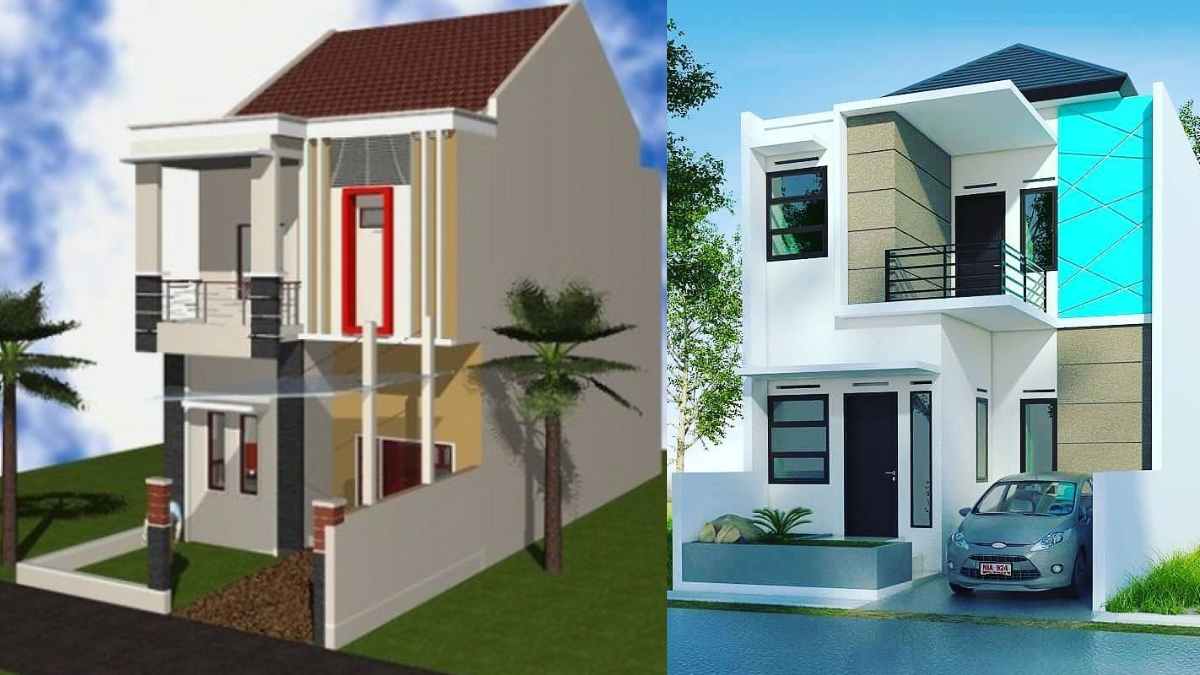 Tampak Depan Rumah Minimalis 2 Lantai Type 36