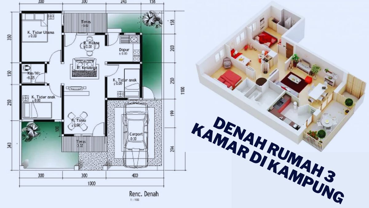 Desain Rumah Sederhana 3 Kamar di Kampung