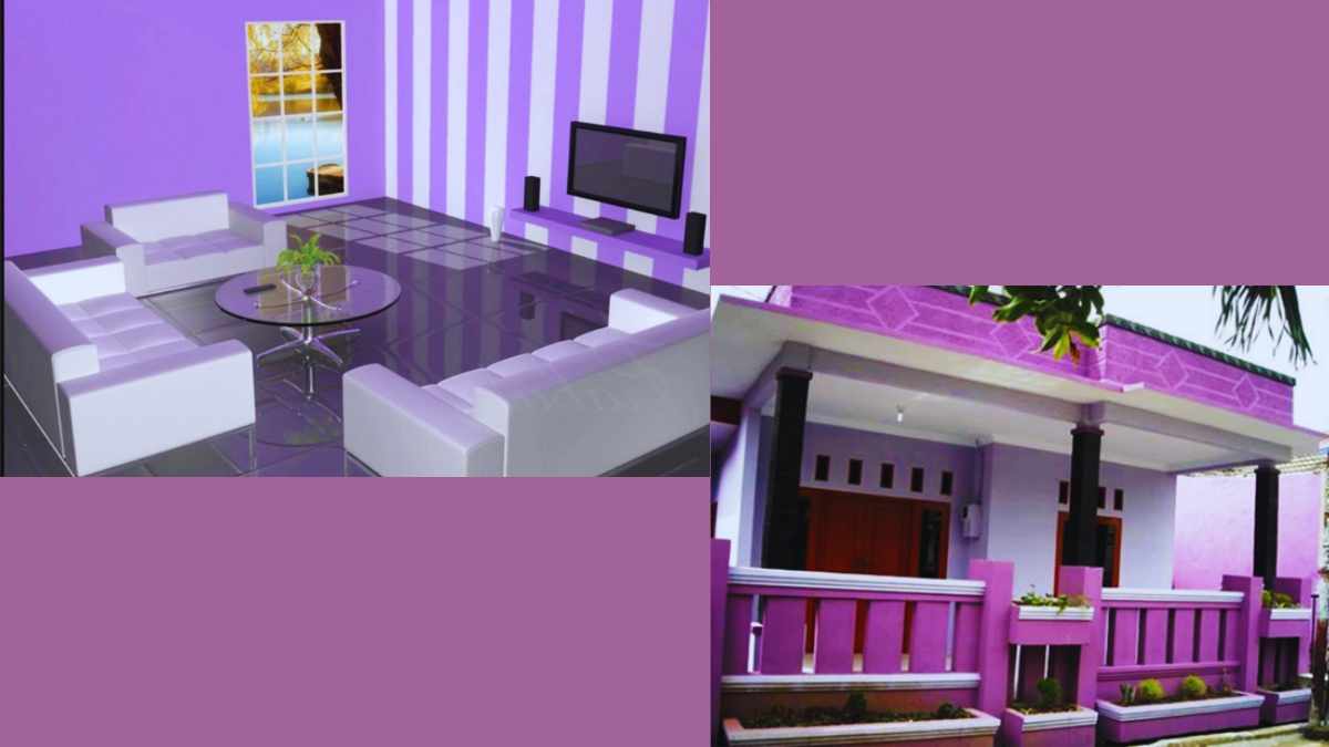 Cat Rumah Ungu Putih