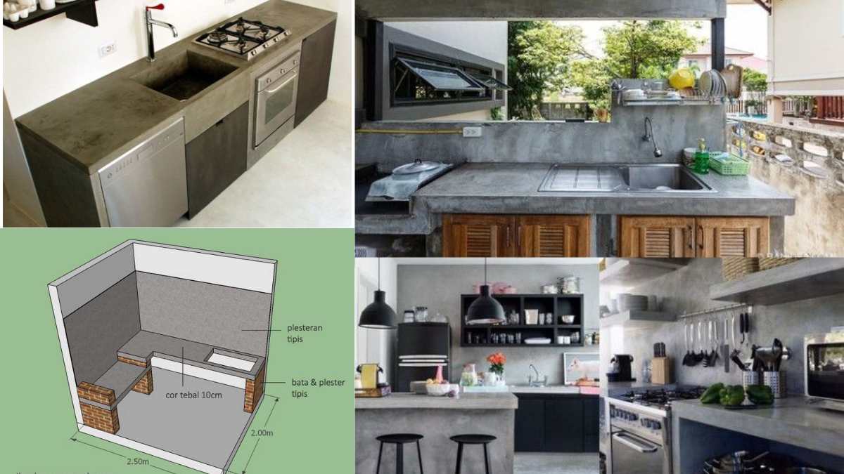 Ukuran Meja Dapur Cor Minimalis