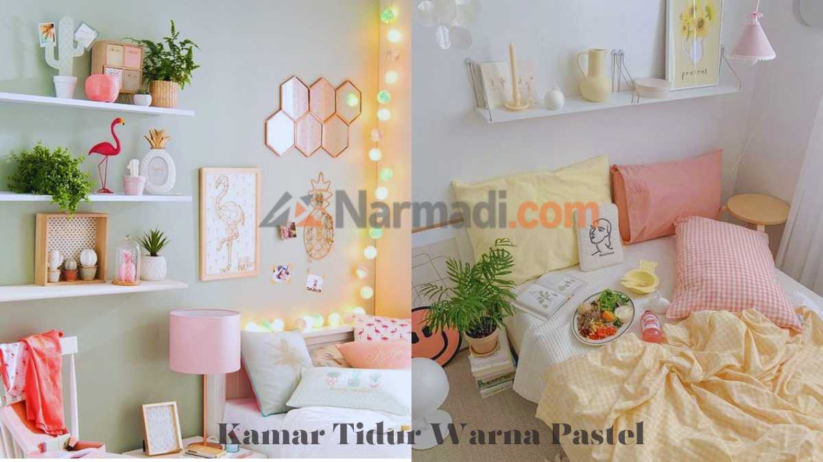 cat kamar tidur warna pastel