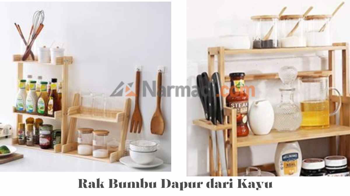 Rak Bumbu Dapur dari Kayu