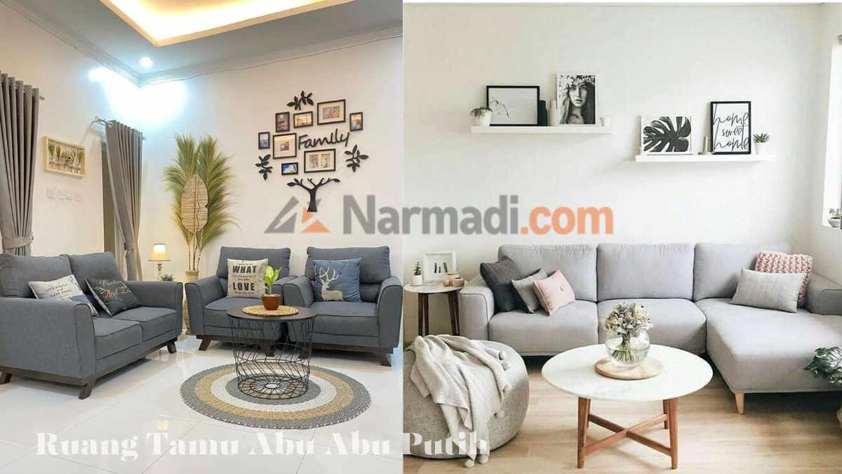 Cat Ruang Tamu Abu-Abu Putih