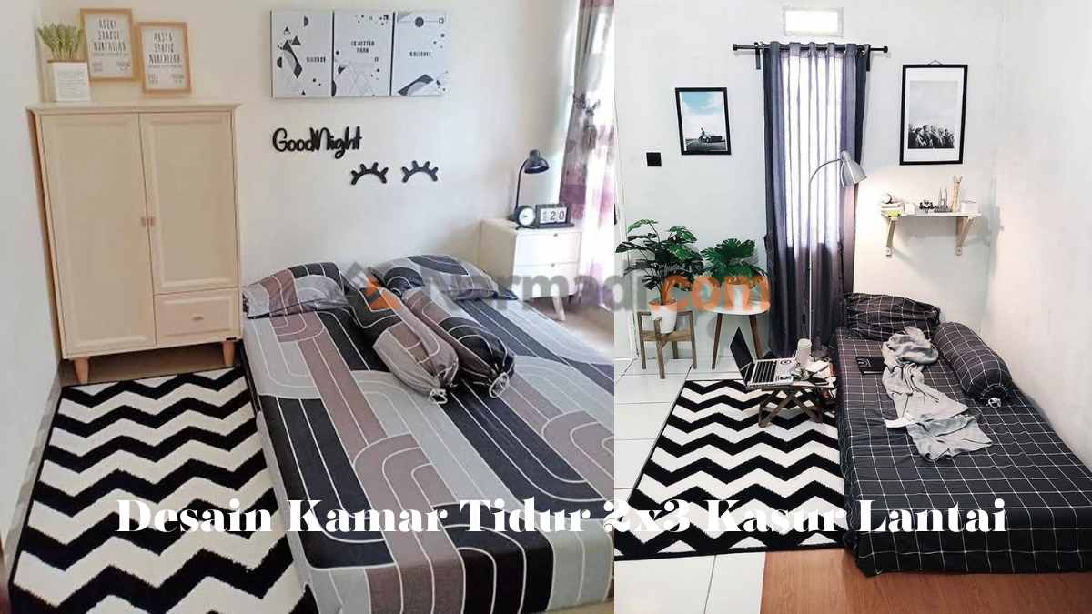 Desain Kamar Tidur Ukuran 2x3 dengan Kasur Lantai