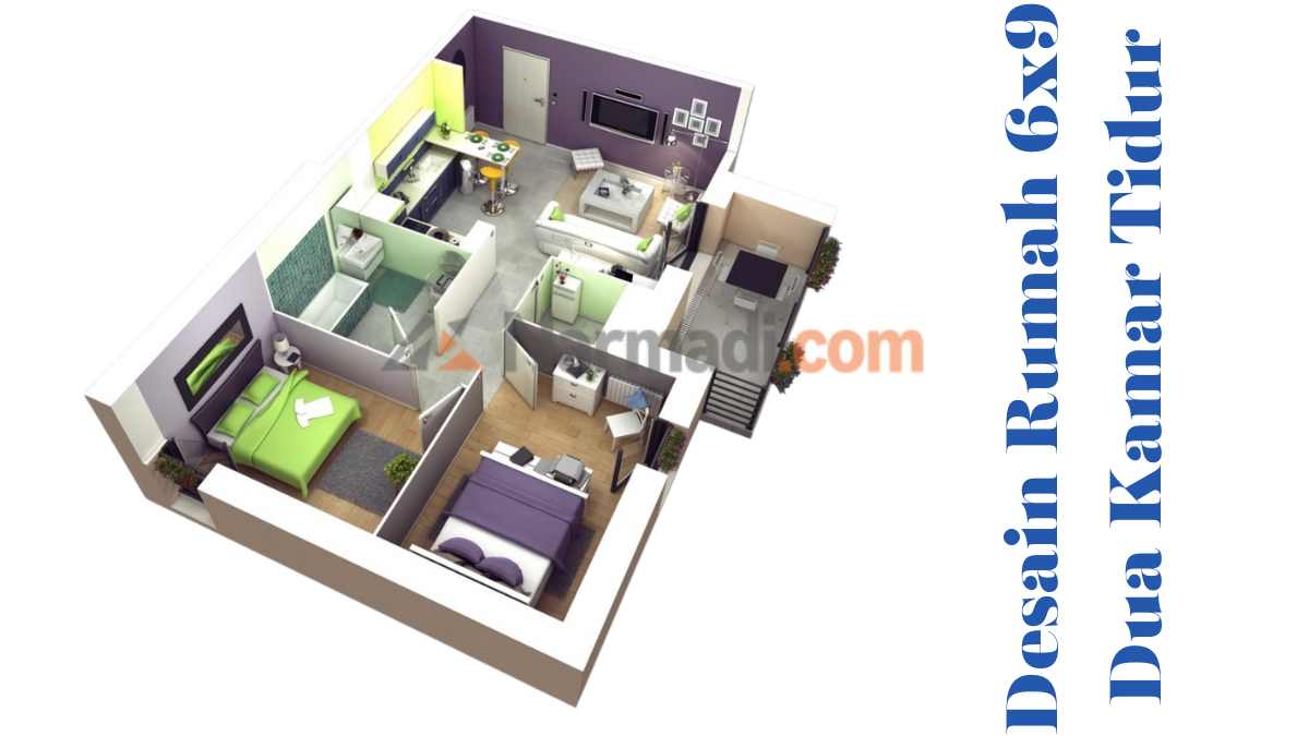 4 Inspirasi Desain Rumah 6×9 2 Kamar Tidur